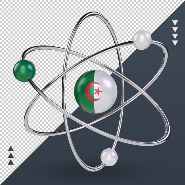 PSD journée de la science 3d drapeau algérie rendu vue de face