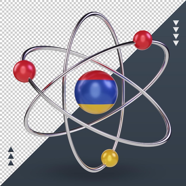 Journée de la science 3d drapeau Arménie rendu vue de face