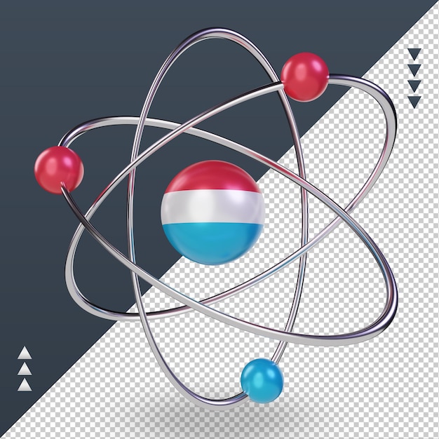 PSD journée de la science 3d drapeau luxembourgeois rendu vue de droite