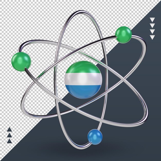 PSD journée de la science 3d drapeau sierra leone rendu vue de face