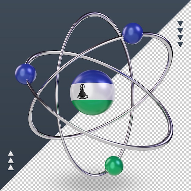 Journée De La Science 3d Rendu Du Drapeau Du Lesotho Vue De Droite