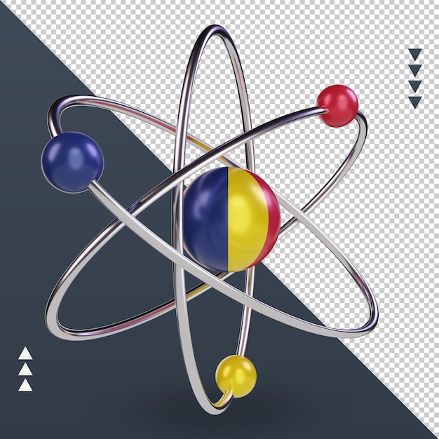 Journée de la science 3d rendu du drapeau du Tchad vue de gauche