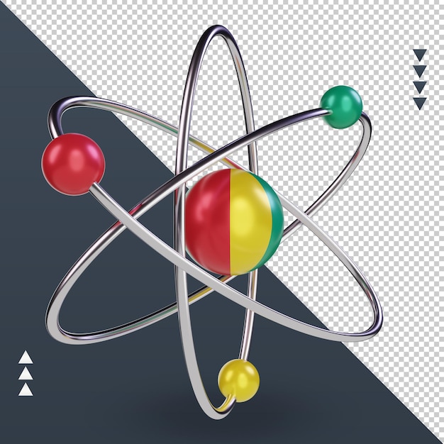 Journée de la science 3d rendu du drapeau de la Guinée Bissau vue de gauche