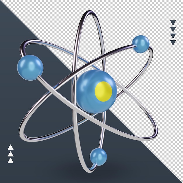 Journée de la science 3D rendu du drapeau des Palaos vue gauche