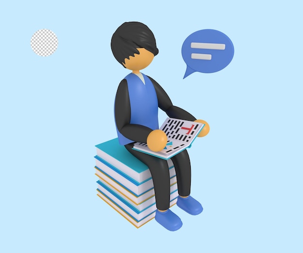 jovem a ler um livro escolar