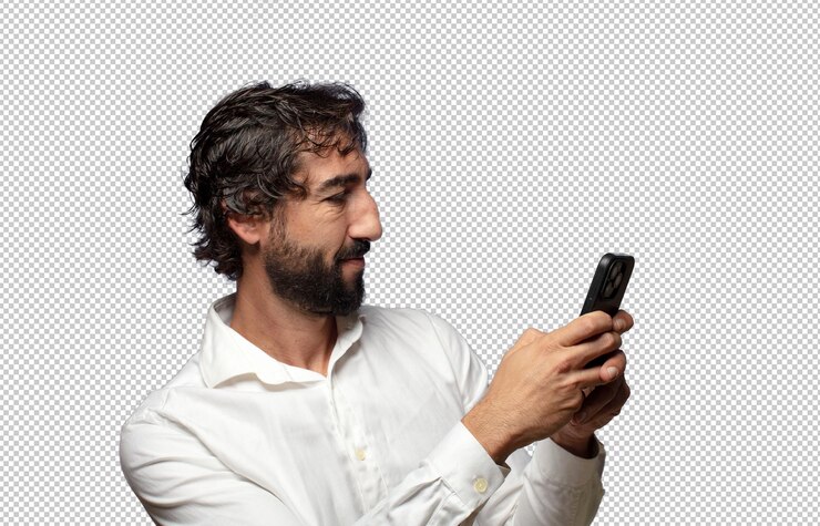 PSD jovem adulto a usar um telemóvel