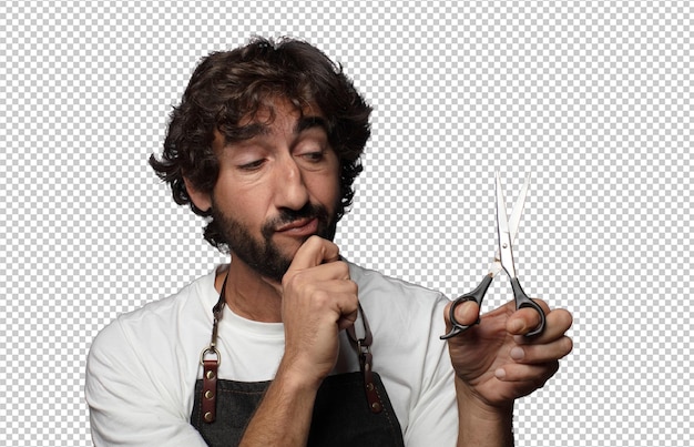 jovem adulto homem barbudo conceito barbeiro