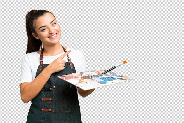 Jovem beleza sobre isolado chroma fundo chave