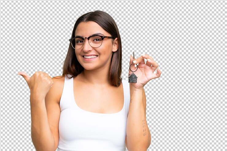 PSD jovem beleza sobre isolado chroma fundo chave