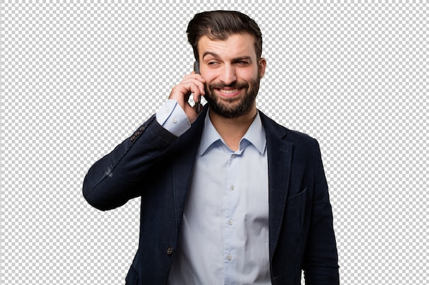Jovem empresário a pensar