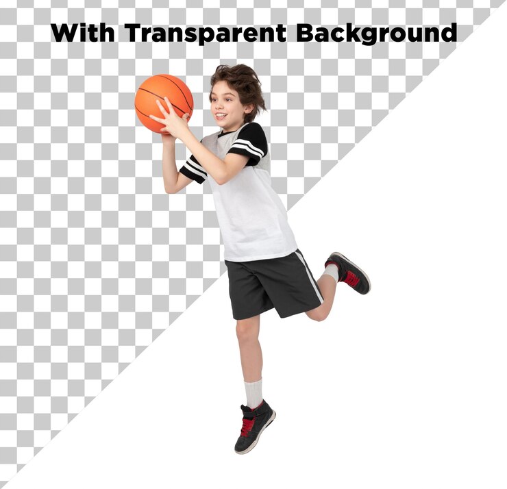 PSD jovem jogador de basquete png psd isolado em fundo transparente