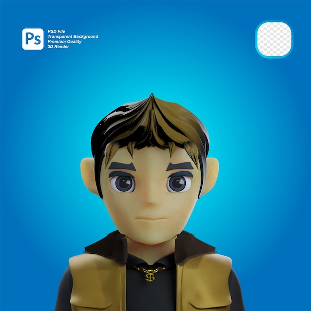 PSD jovem legal avatar 3d