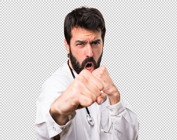 PSD jovem médico lutando