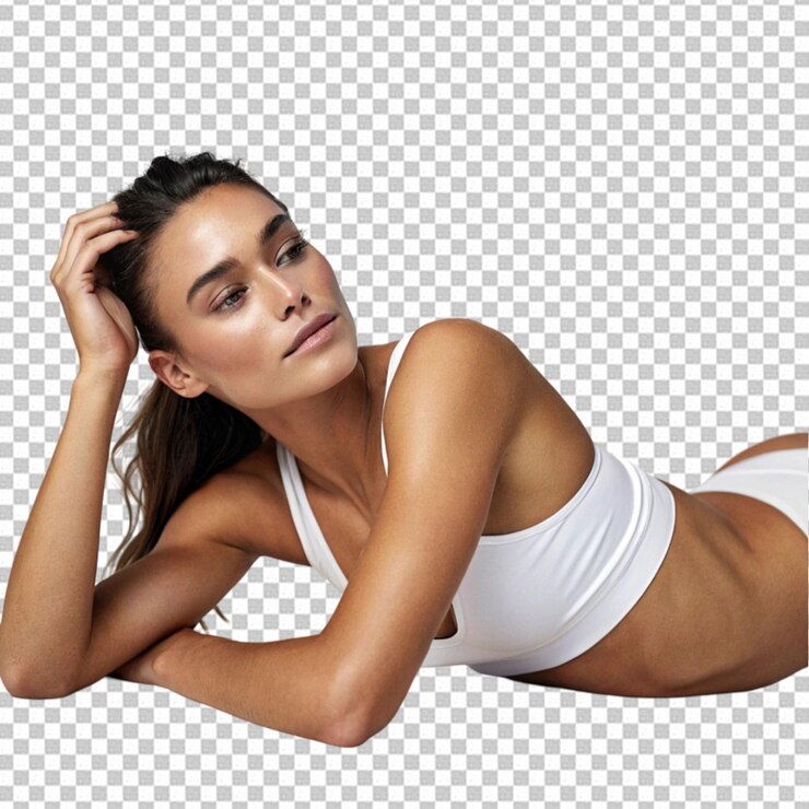PSD jovem mulher bonita em fundo transparente