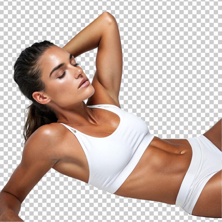 PSD jovem mulher bonita em fundo transparente