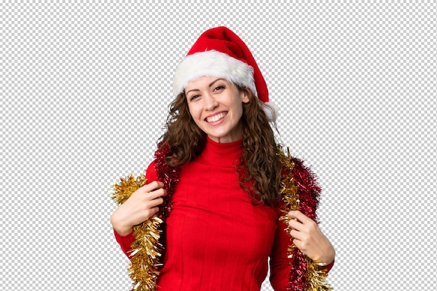 PSD jovem mulher com chapéu de natal