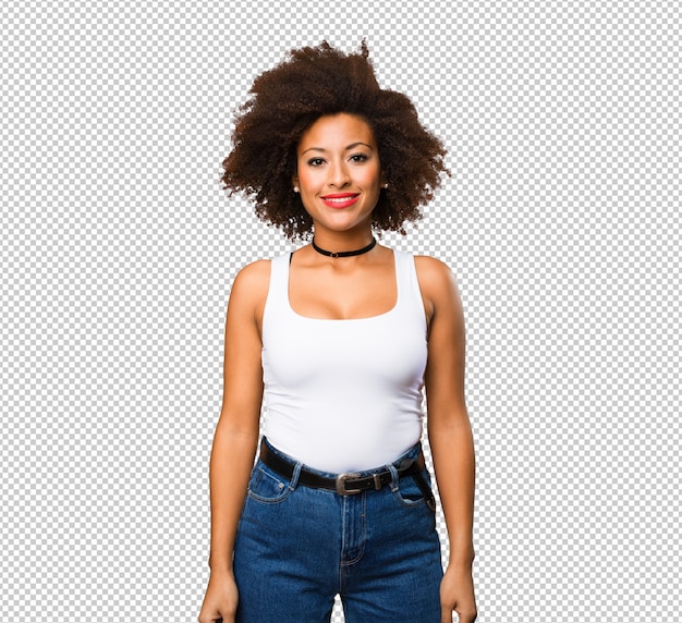 Jovem mulher negra em pé