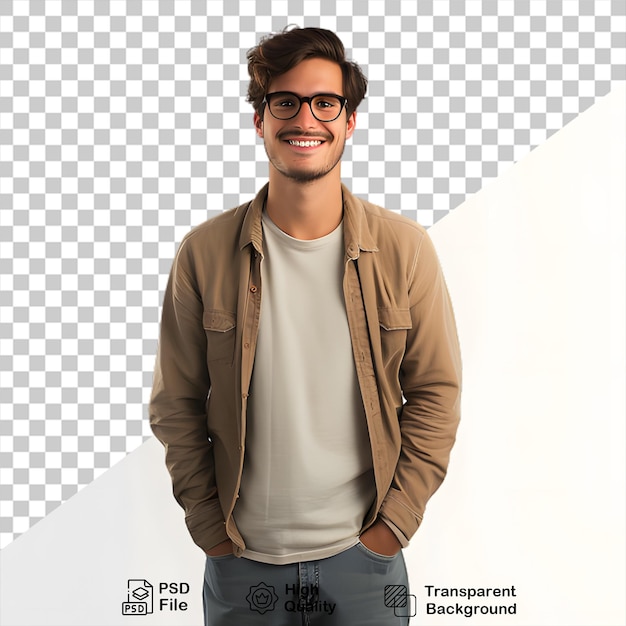 PSD jovem sorrindo em fundo transparente incluir arquivo png