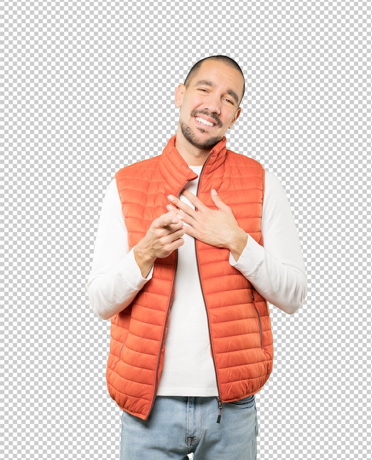PSD jovem travesso rindo de você