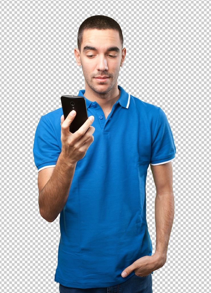 PSD jovem usando um smartphone
