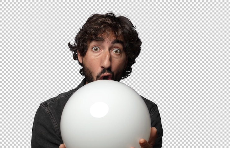 PSD joven adulto barbudo con una bombilla