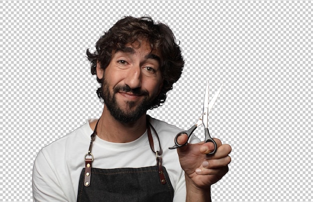 joven adulto hombre barbudo concepto barbero