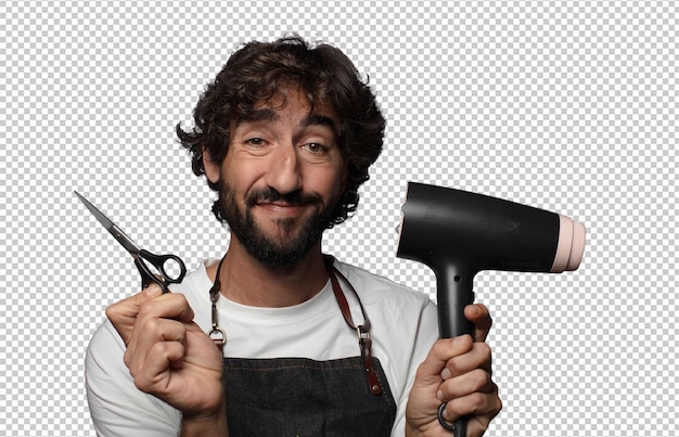 joven adulto hombre barbudo concepto barbero