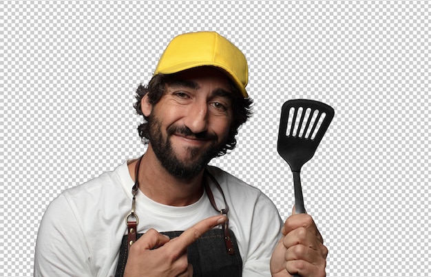joven adulto hombre barbudo concepto de chef