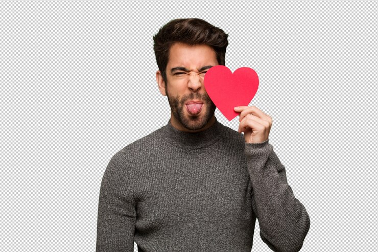PSD joven celebrando el día de san valentín