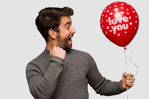 PSD joven celebrando el día de san valentín