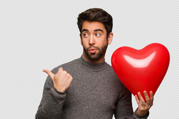 PSD joven celebrando el día de san valentín