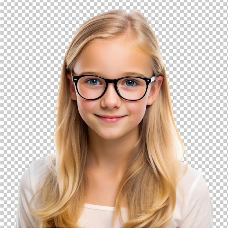 PSD joven chica rubia bonita sobre un fondo blanco aislado