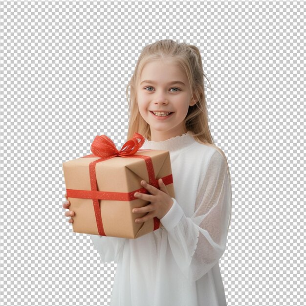 Una joven feliz con un regalo