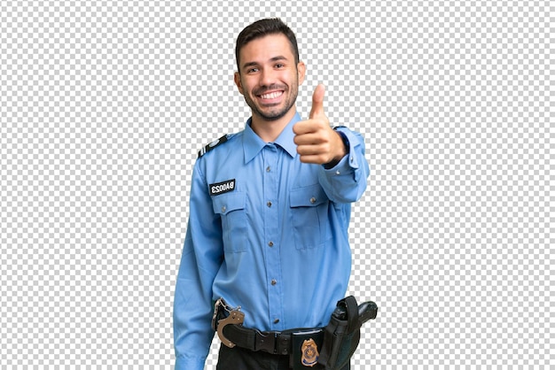 PSD joven y guapo hombre caucásico de origen aislado