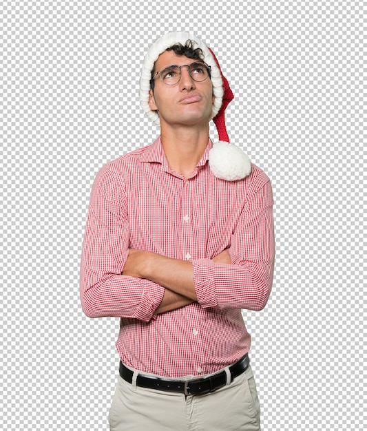 Joven inteligente en Navidad