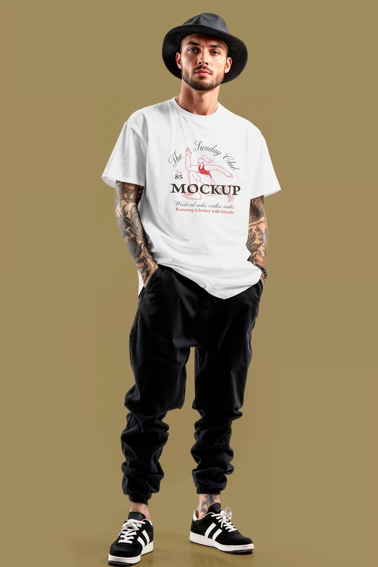 Joven modelo posando en una maqueta de estudio
