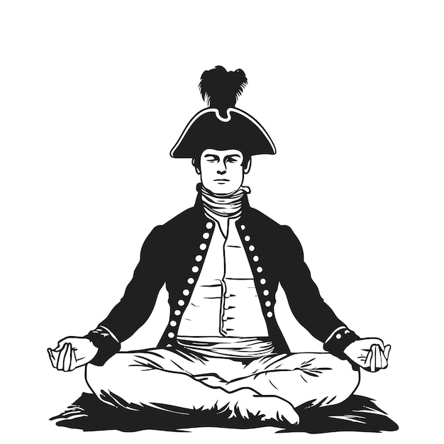 PSD joven napoleón bonaparte meditar vector