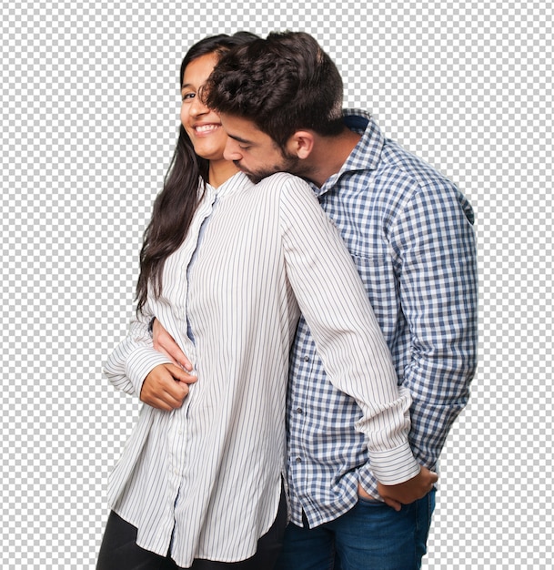 Joven pareja enamorada