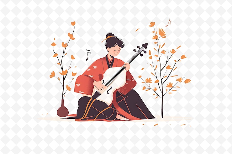 PSD un joven tocando un erhu tradicional chino el diseño es el tema de la ilustración del festival chino soulf