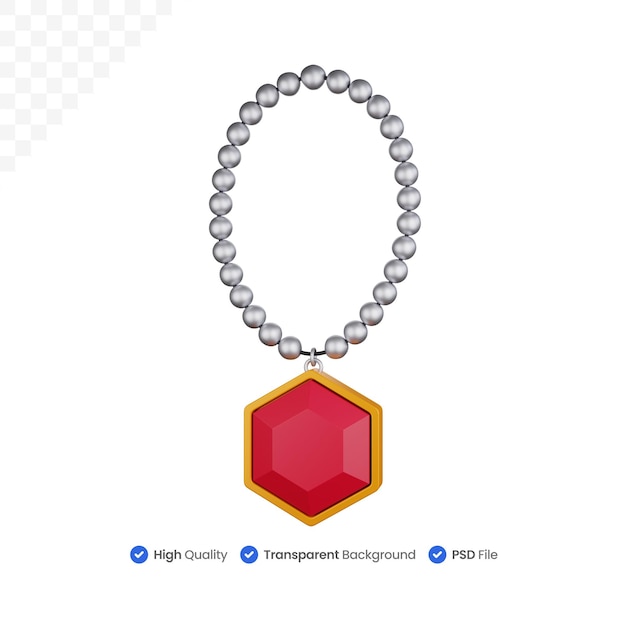 Joyas de collar de ilustración de icono 3d