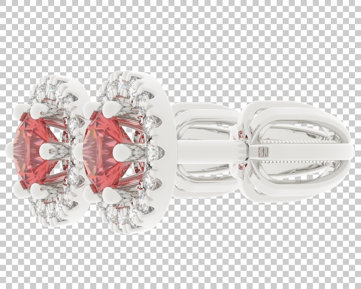 PSD joyas con diamantes en la ilustración de renderizado 3d de fondo transparente