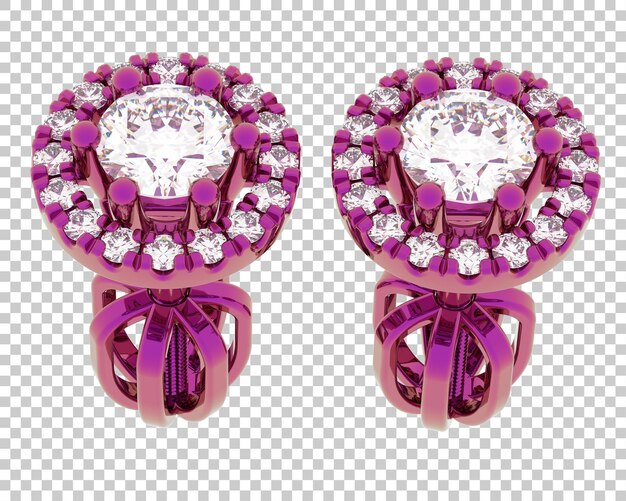 PSD joyas con diamantes en la ilustración de renderizado 3d de fondo transparente