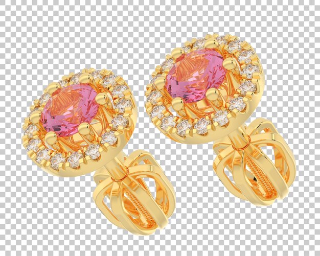 PSD joyas con diamantes en la ilustración de renderizado 3d de fondo transparente