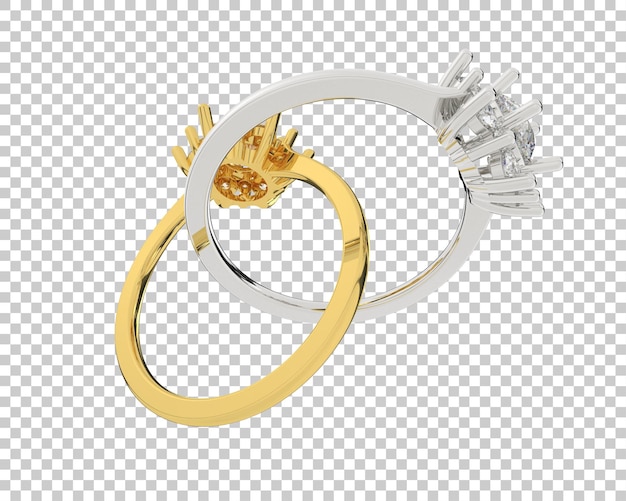 Joyas en la ilustración de renderizado 3d de fondo transparente