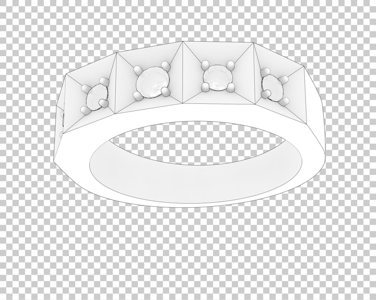 PSD joyas en la ilustración de renderizado 3d de fondo transparente