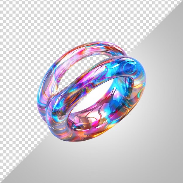 Joyas iridescentes en forma de anillo sólido abstracto png