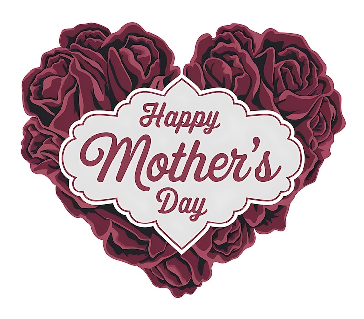 PSD joyeuse fête des mères cœur de roses