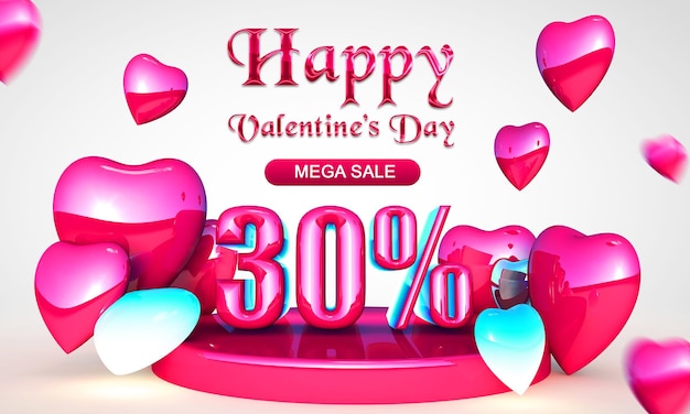 PSD joyeuse saint-valentin_mega sale_discount 30 pour cent