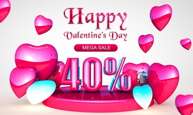 PSD joyeuse saint-valentin_mega sale_discount 40 %