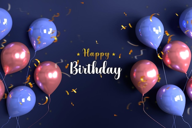 joyeux anniversaire célébration fond de bannière avec ballon